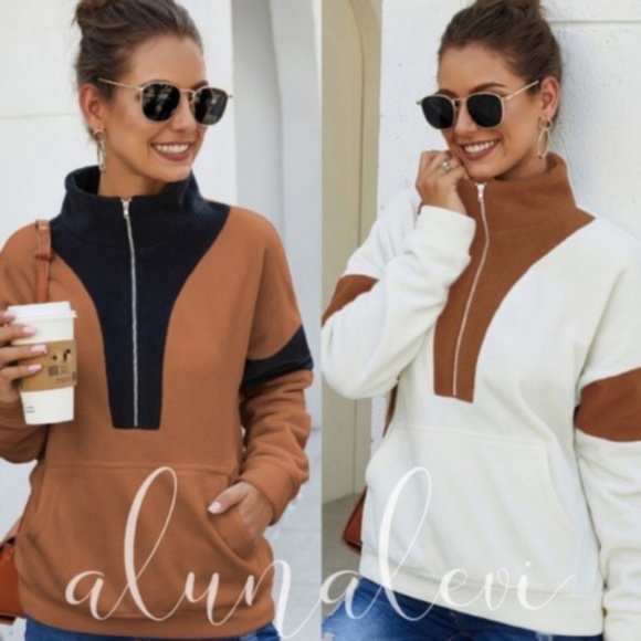 BellanBlue Sweaters - 010 Cozy Brushed Fabric Zipper Mock Neck Sweater Top